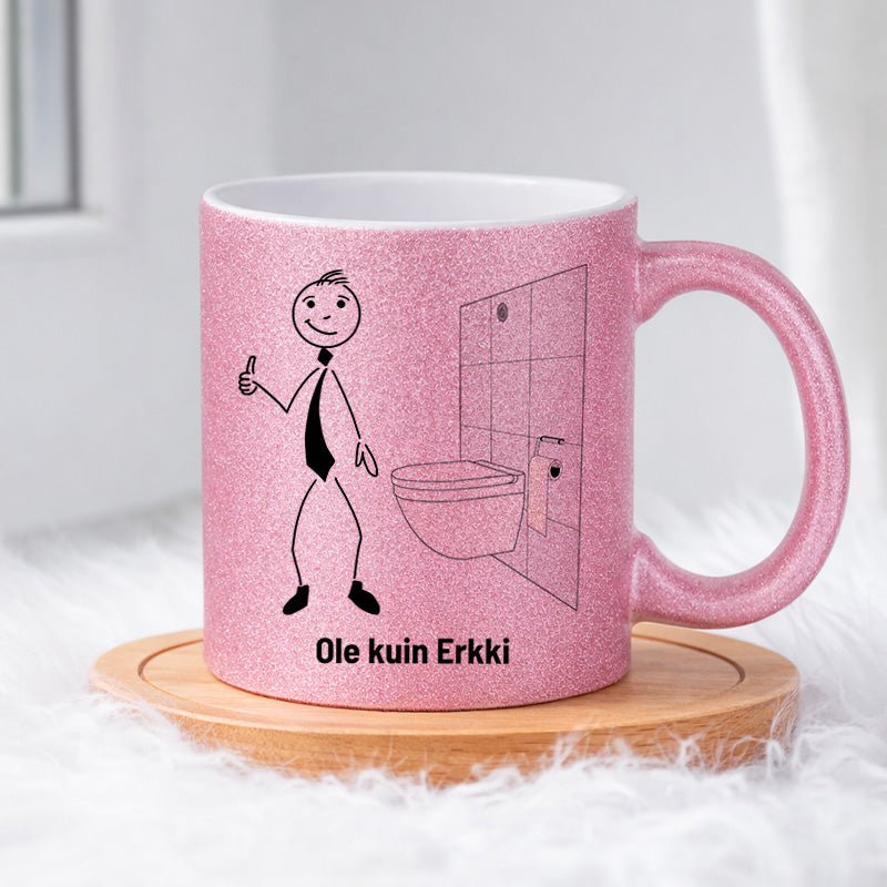 Erkillä ei vapa väpätä 0013 |  Glittermuki 330ml