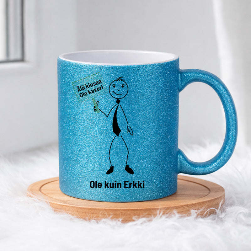Erkki ei kiusaa ketään 0017 |  Glittermuki 330ml