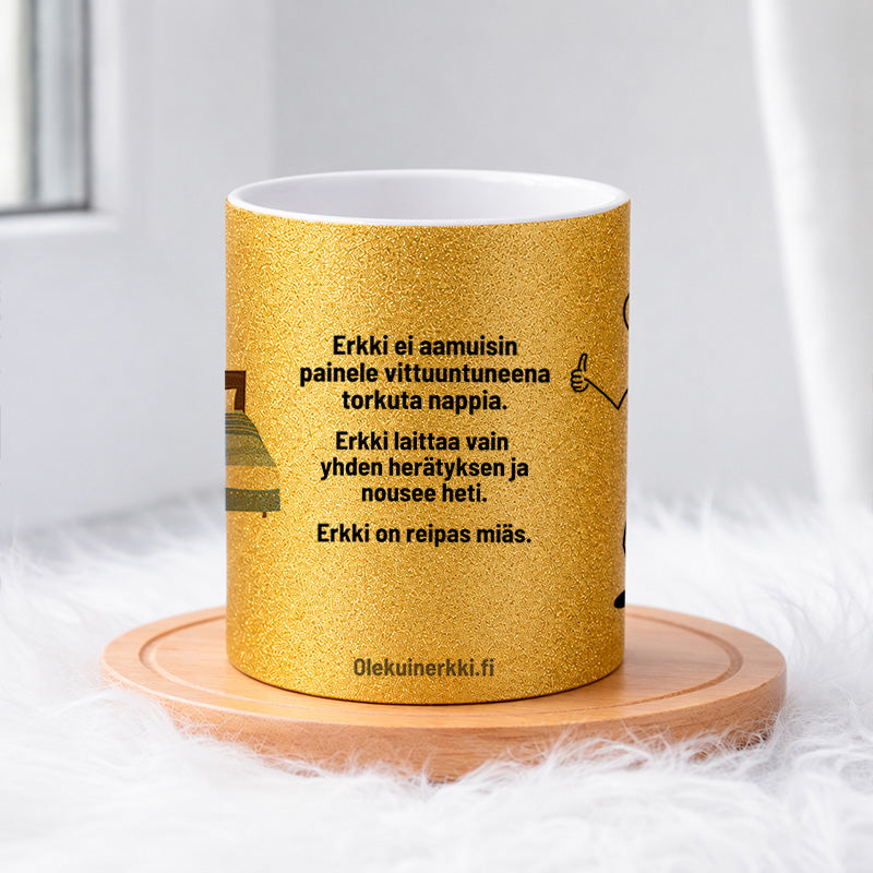 Erkki ei painele torkuta nappia 0026 |  Glittermuki 330ml