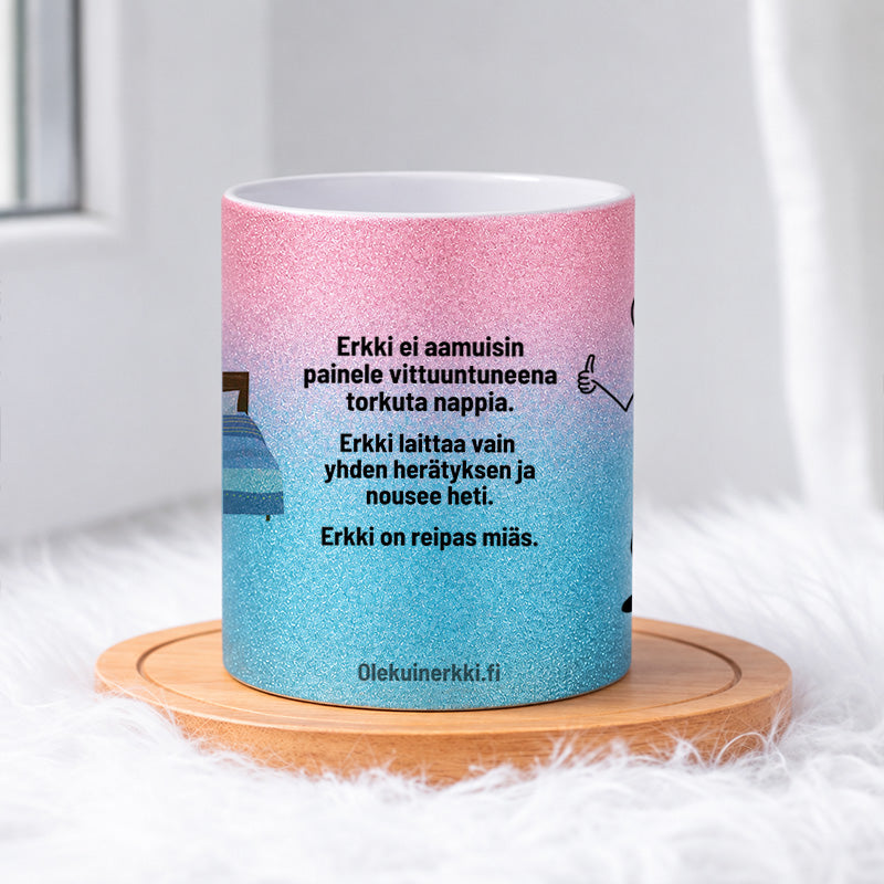 Erkki ei painele torkuta nappia 0026 |  Glittermuki 330ml