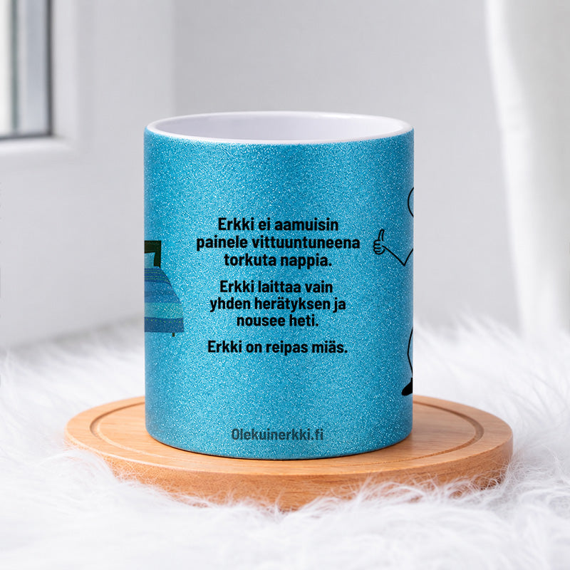 Erkki ei painele torkuta nappia 0026 |  Glittermuki 330ml