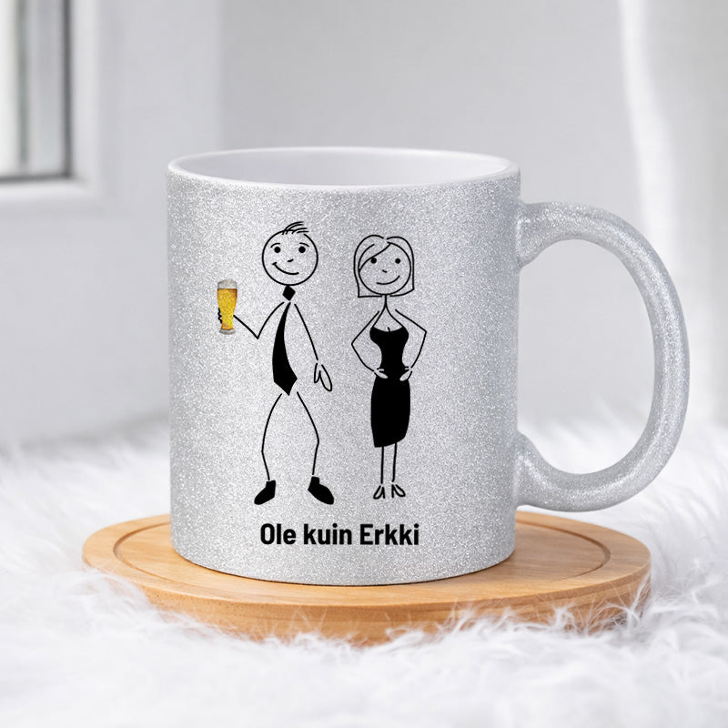 Erkki ei pane mitään olutta 0008 |  Glittermuki 330ml