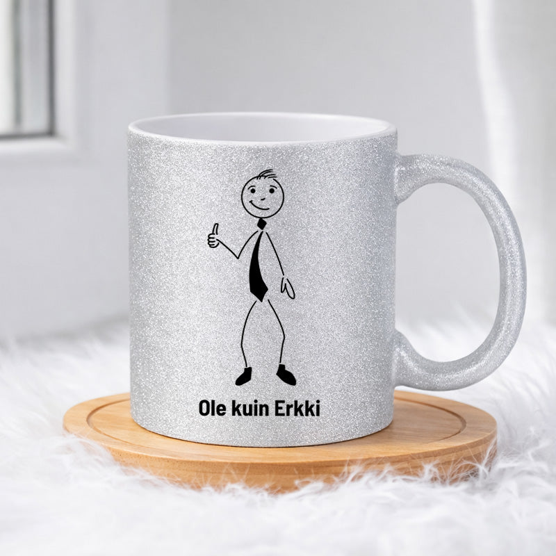 Erkki ja eläke 0051 |  Glittermuki 330ml