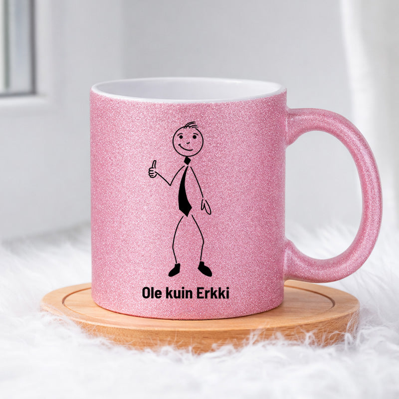 Erkki ja eläke 0051 |  Glittermuki 330ml