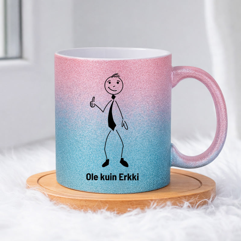 Erkki ja eläke 0051 |  Glittermuki 330ml