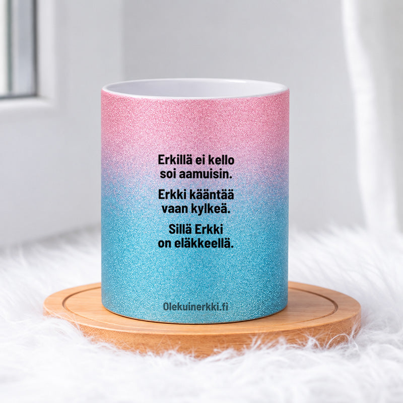 Erkki ja eläke 0051 |  Glittermuki 330ml