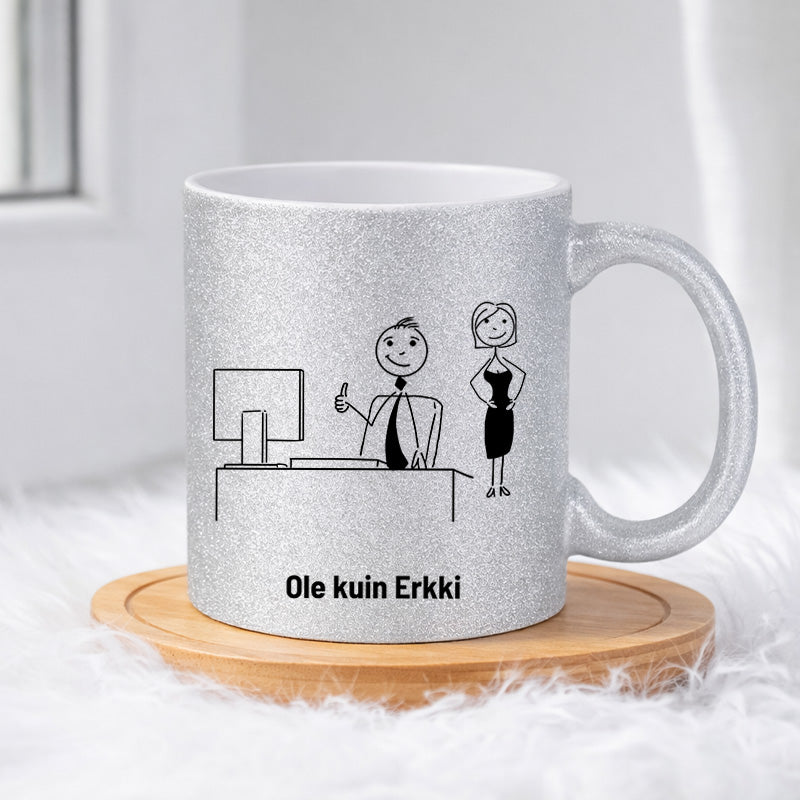 Erkki laittaa asiat tärkeysjärjestykseen 0028 |  Glittermuki 330ml