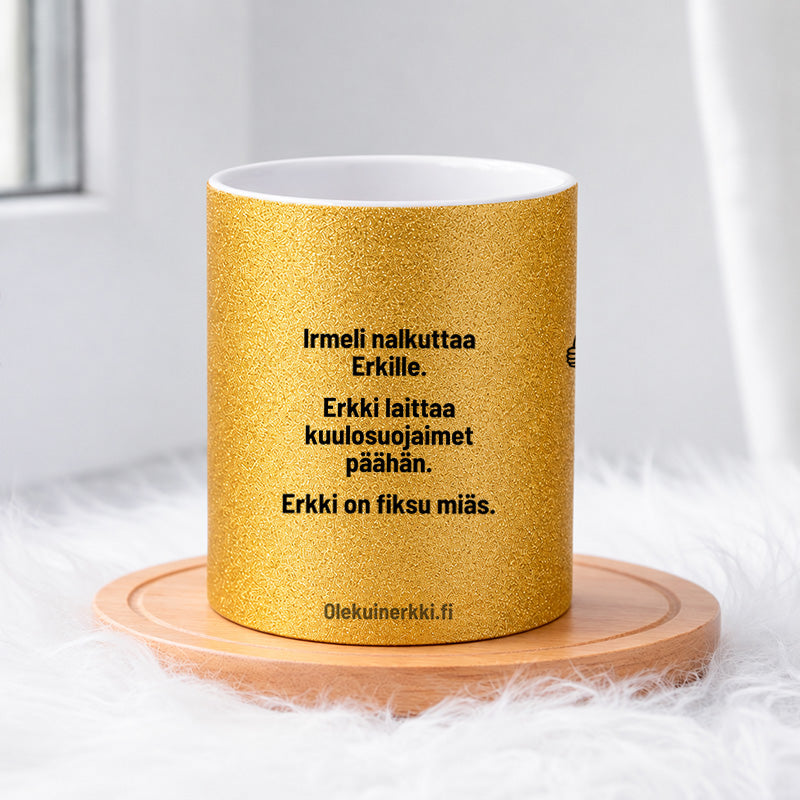 Irmeli nalkuttaa Erkille 0015 |  Glittermuki 330ml
