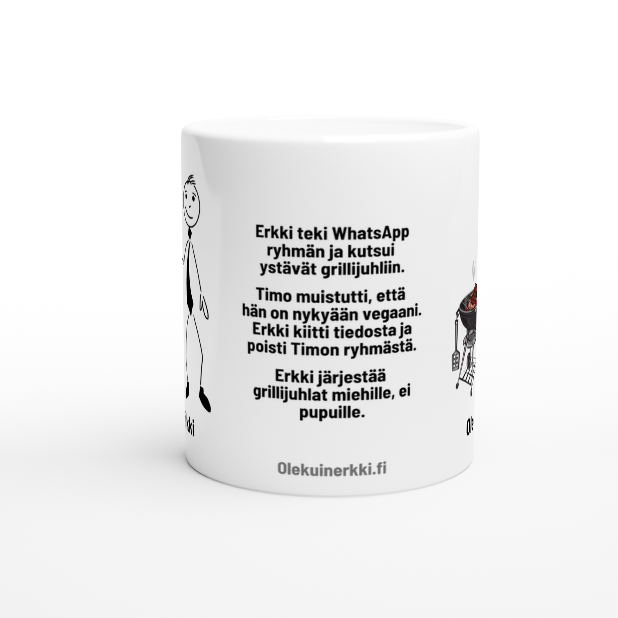 Erkki kutsui ystävät grillijuhliin 0024 | Kahvikuppi 330ml