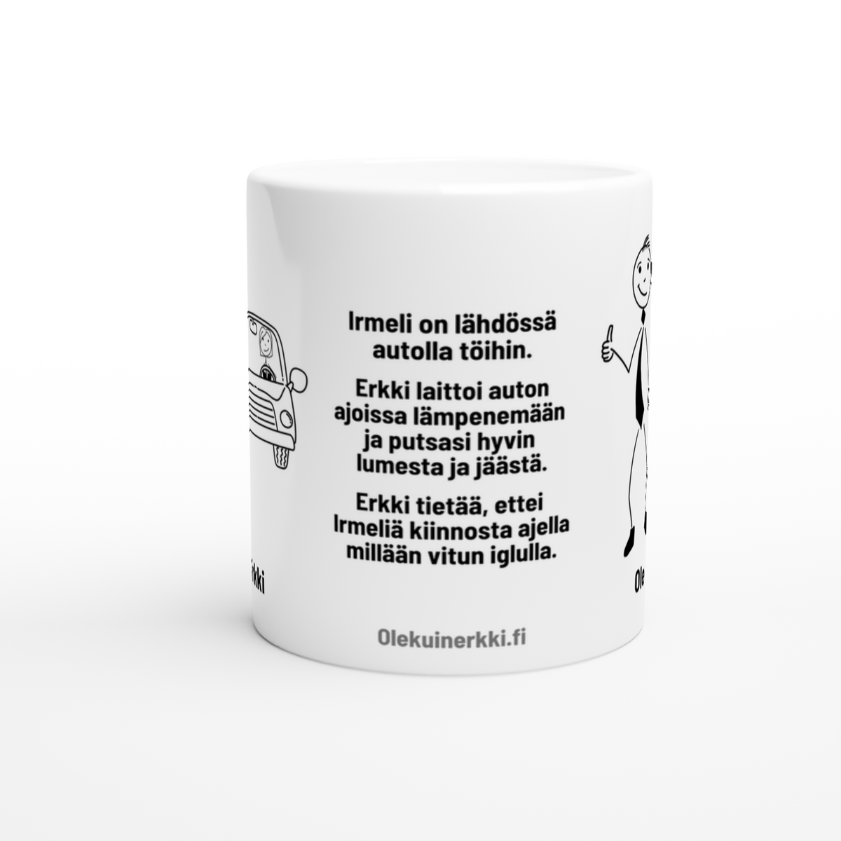 Irmeli on lähdössä autolla töihin 0027 | Kahvikuppi 330ml